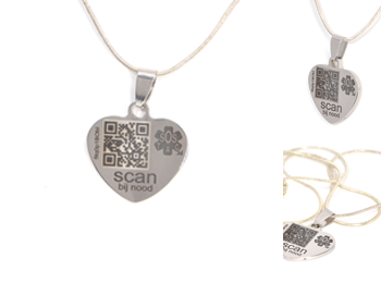 sos hanger hart klein met omega ketting (106a)